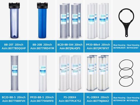 Geekpure installation diagram showing setup for 4.5 x 20 inch filters