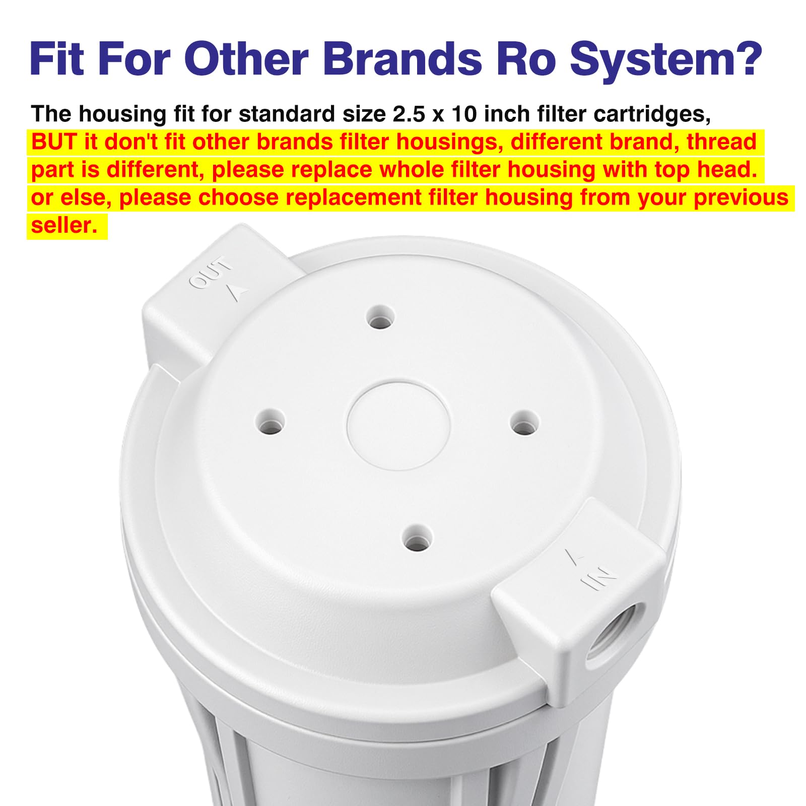 Geekpure RO housing with two O-rings for a tight seal.