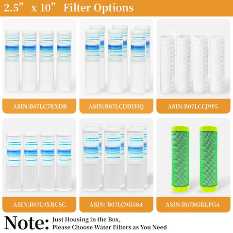 Geekpure compatible 2.5x10 cartridges for standard RO systems