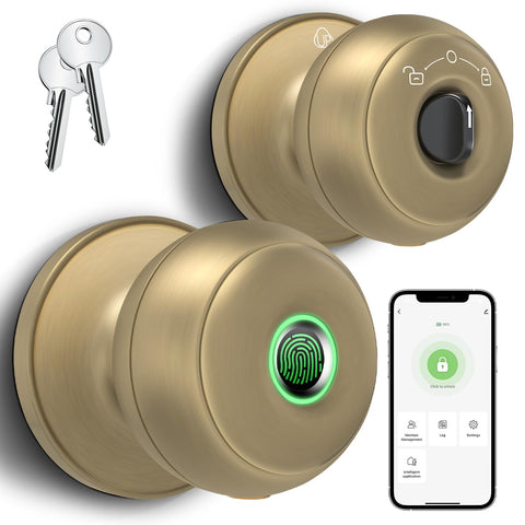 Geektale fingerprint door lock front view for quick one-touch entry.