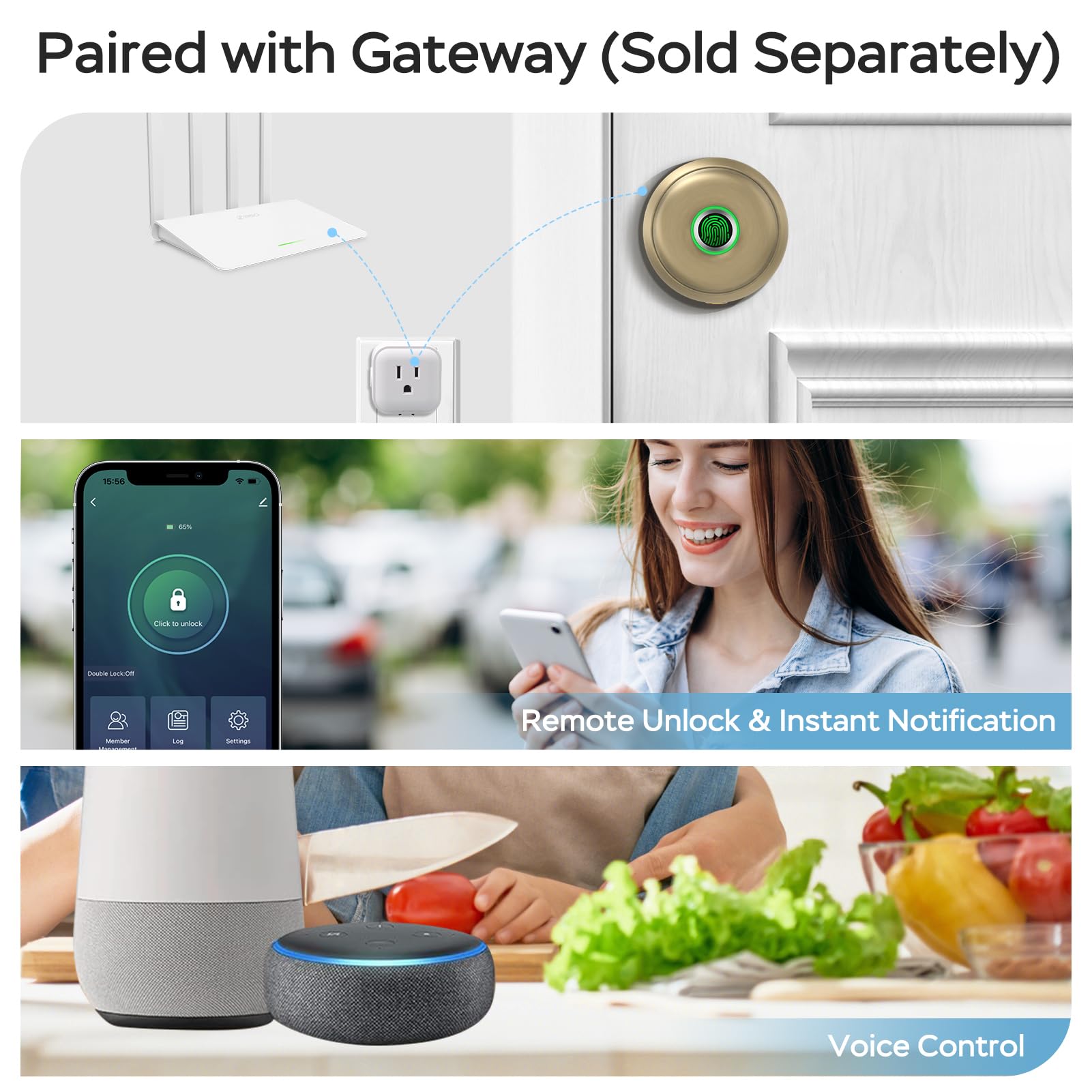 Geektale remote unlock gateway demonstrates convenient mobile access from anywhere.
