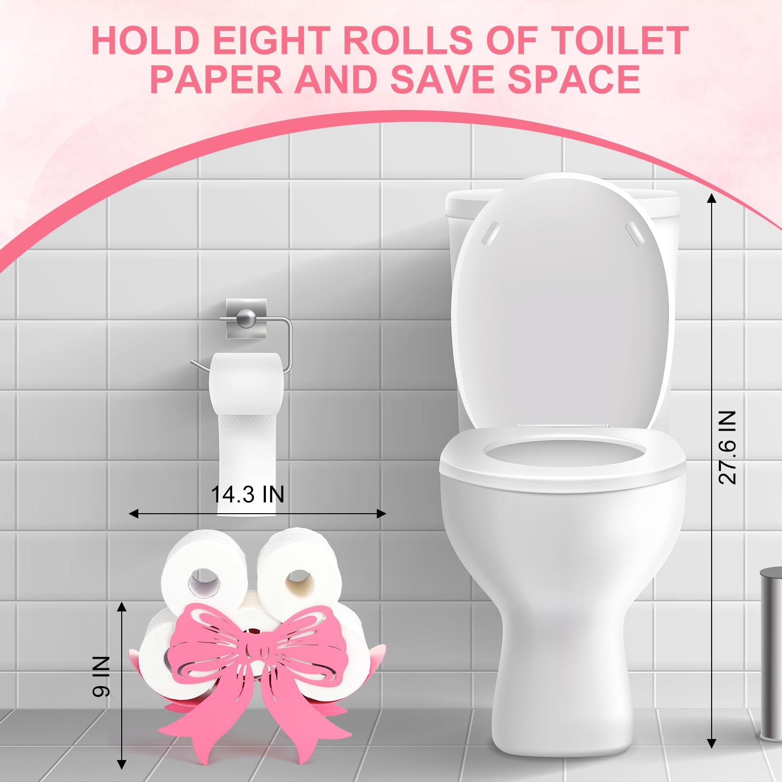 Geelin 8-roll capacity keeps bathroom essentials neatly organized and within reach.