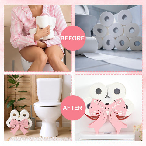 Geelin Bow holder light pink finish adds soft color to space
