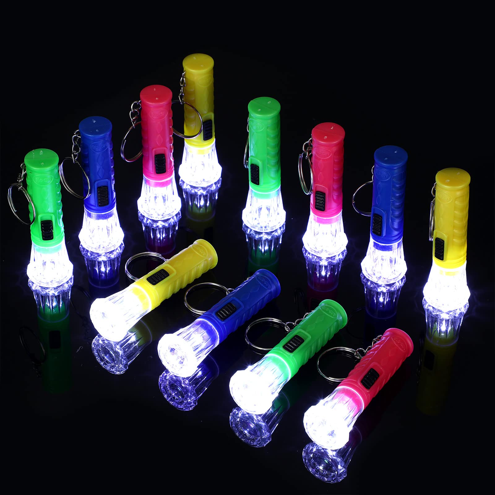 Geelin mini flashlight keychain in yellow aids quick safety checks during evening activities