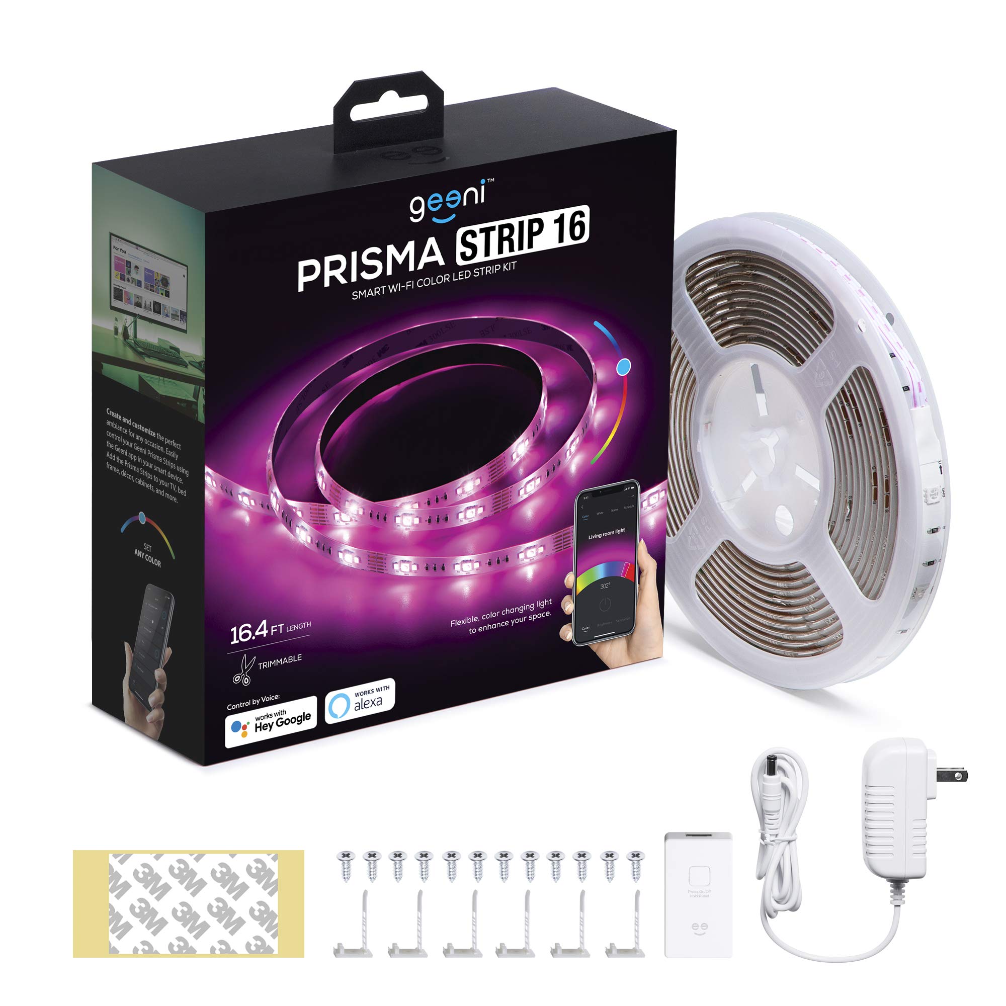 Geeni Prisma 5M LED strip cabinet ambience for customizable color mood