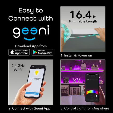 Geeni Prisma 5M LED strip easy installation with strong adhesive