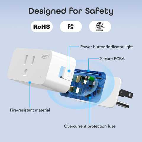 Geeni Smart Plug Mini in use, remote control via smartphone app