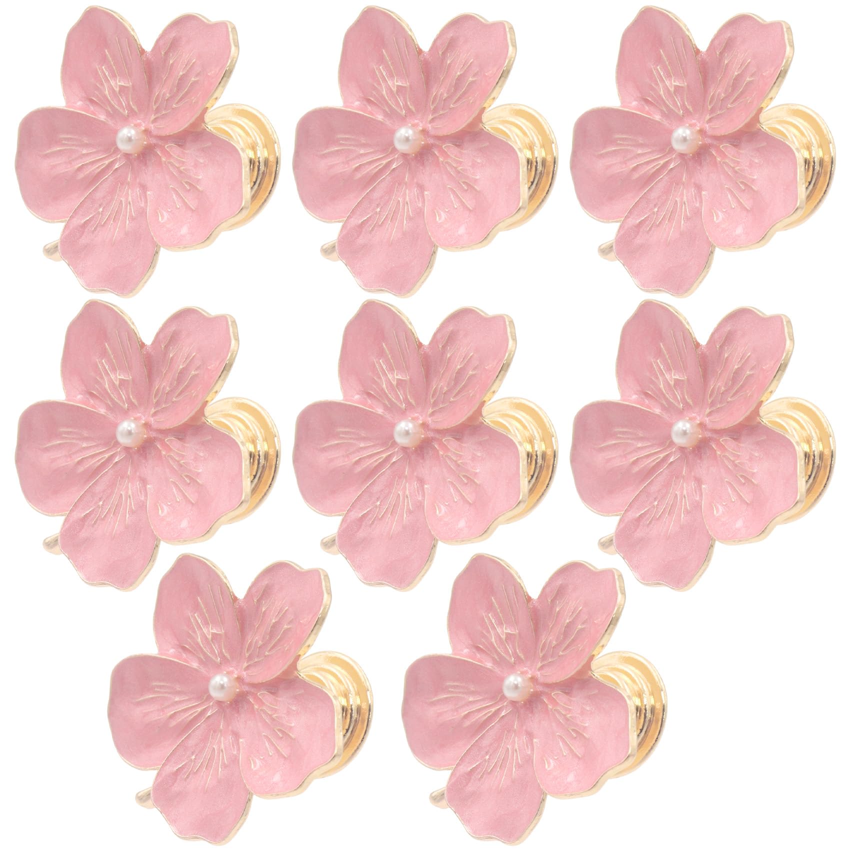 Geesatis flower pink knob closeup with rhinestone center for a luxe touch