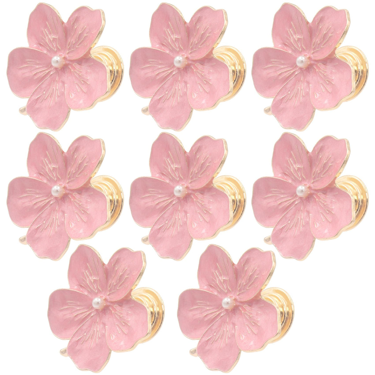 Geesatis flower pink knob closeup with rhinestone center for a luxe touch