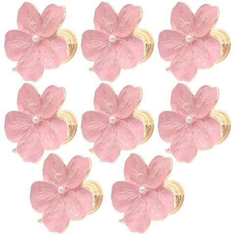 Geesatis flower pink knob closeup with rhinestone center for a luxe touch