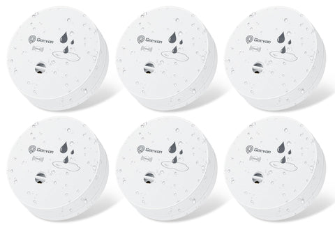 Geevon six-pack water leak detectors pack shot for home protection