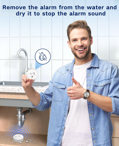 Geevon detector beside sink to catch water leaks early