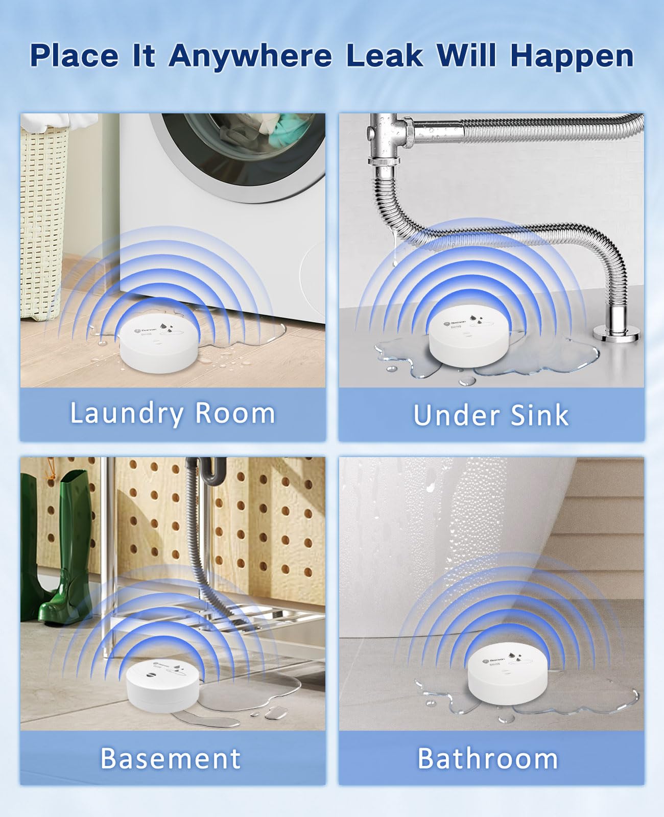 Geevon detector with battery included ensures easy setup