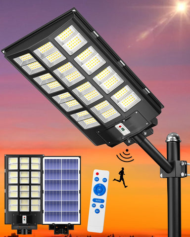 Gefolly SL-6000W solar street light installation on exterior wall for outdoor safety