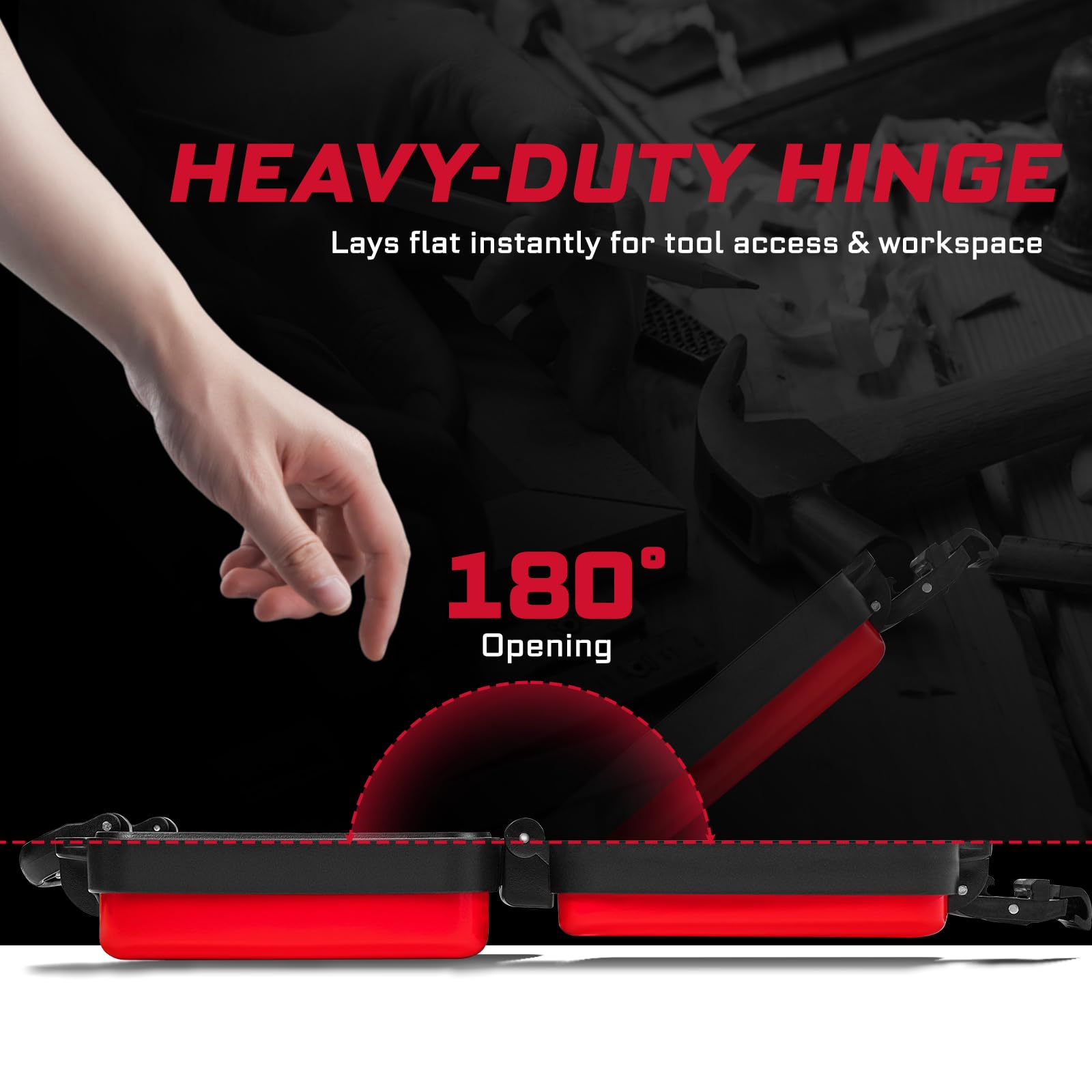 Geinxurn 11-inch red tool box on workspace ready for DIY tasks