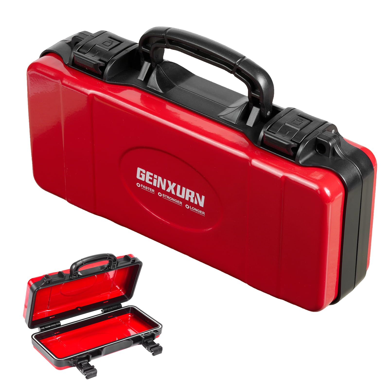 Geinxurn 11-inch red tools box front view for portable tool storage