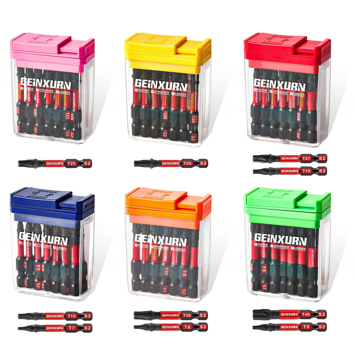 Geinxurn 90-piece Torx set with colorful boxes for organized DIY projects