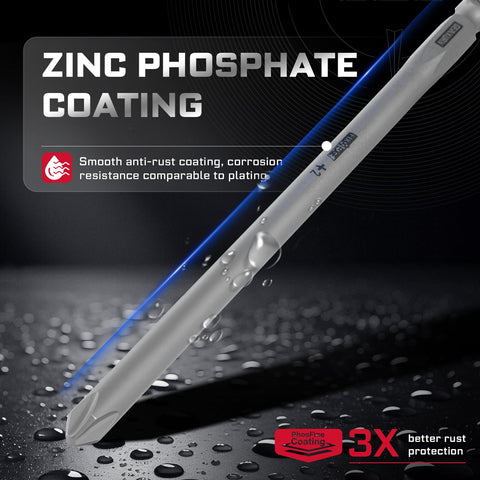 Geinxurn anti-rust zinc phosphate coating protecting bits in damp environments