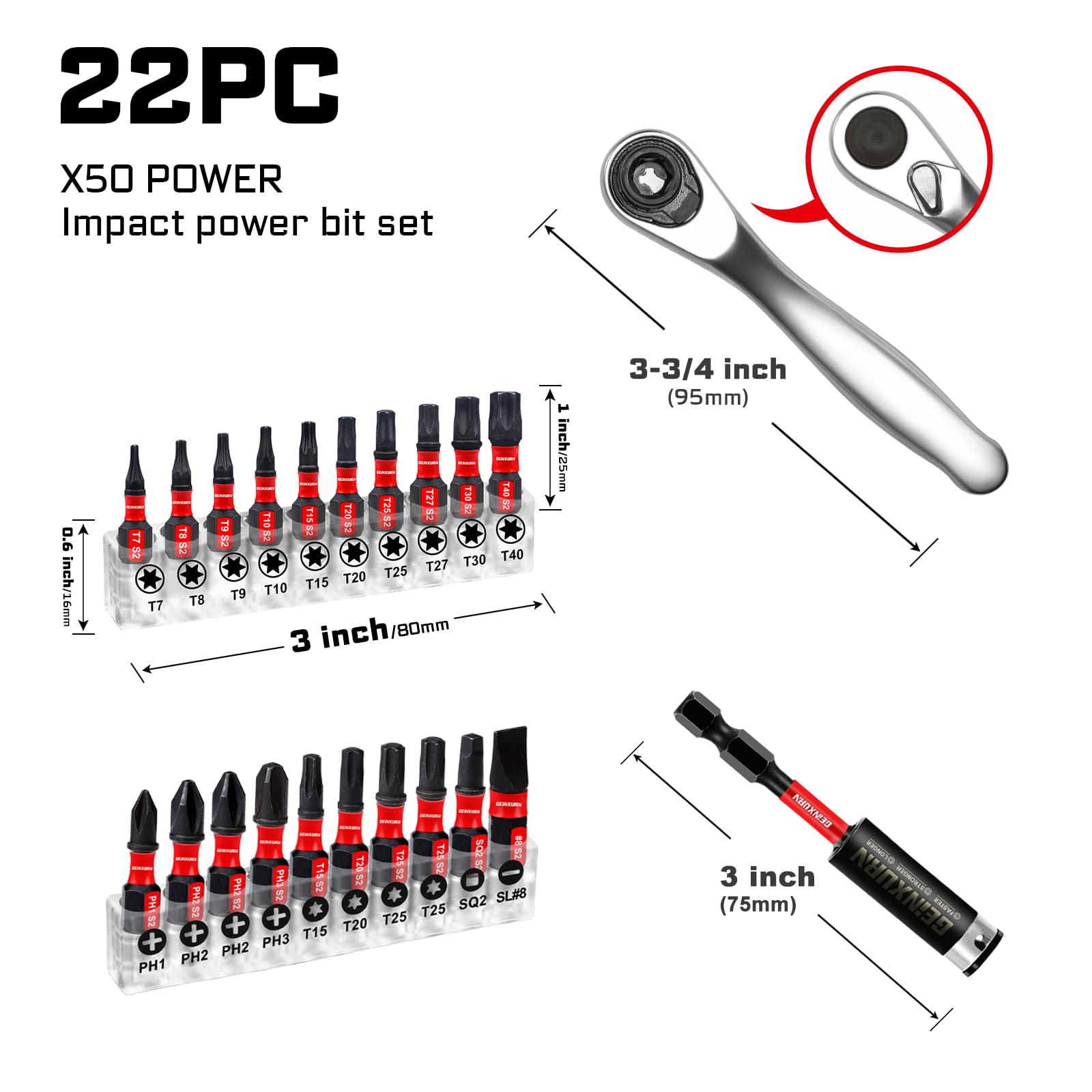 GEINXURN bit holder keeps bits organized and accessible