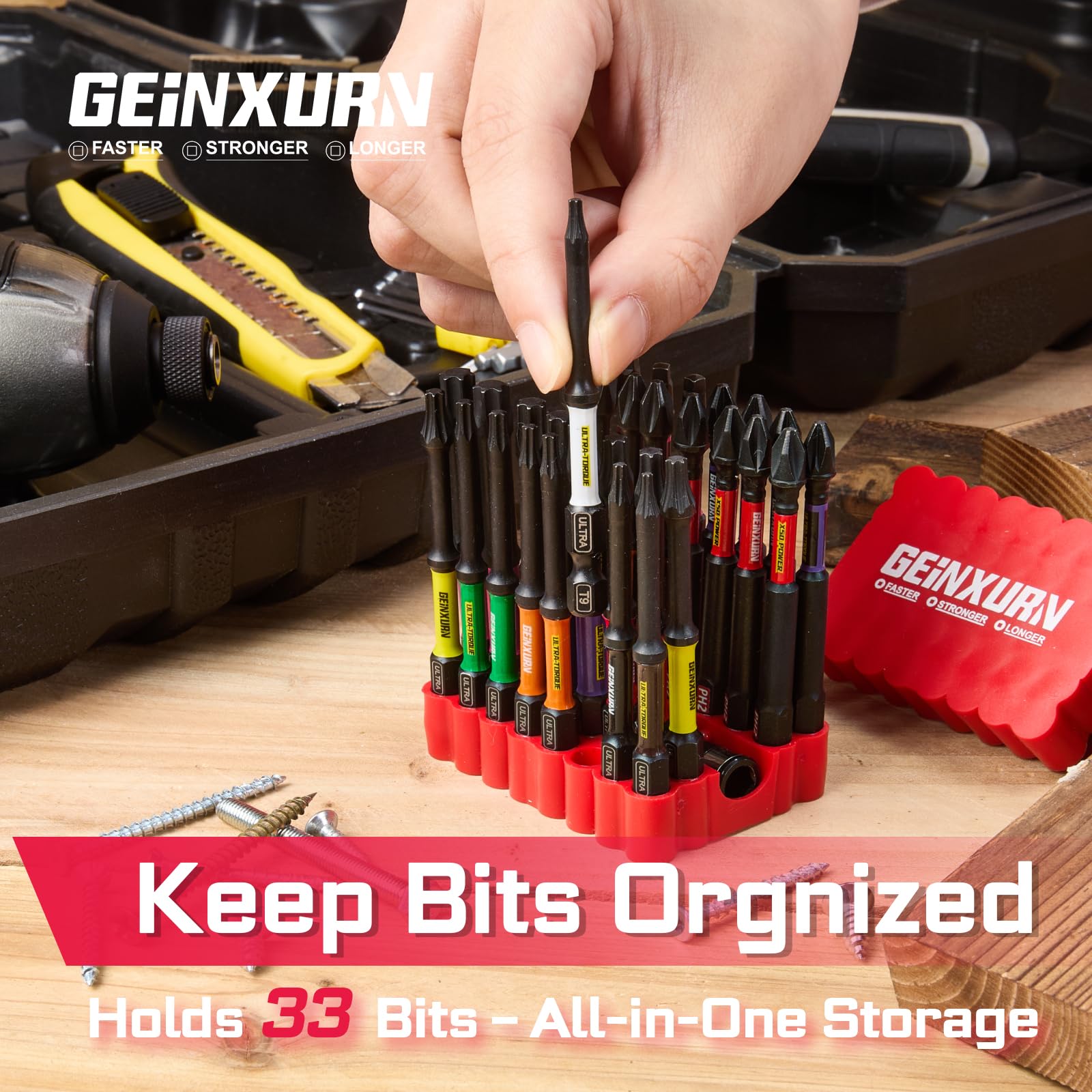 Geinxurn heat-treated S2 steel offers hardness and toughness for long-lasting use.