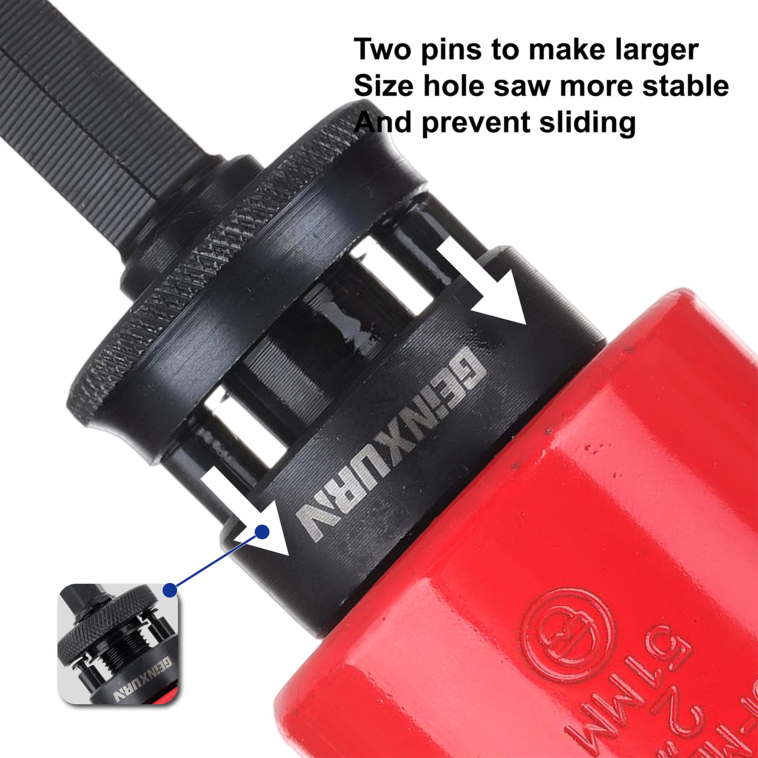 GEINXURN hex shank 3/8 inch arbor for solid mounting.