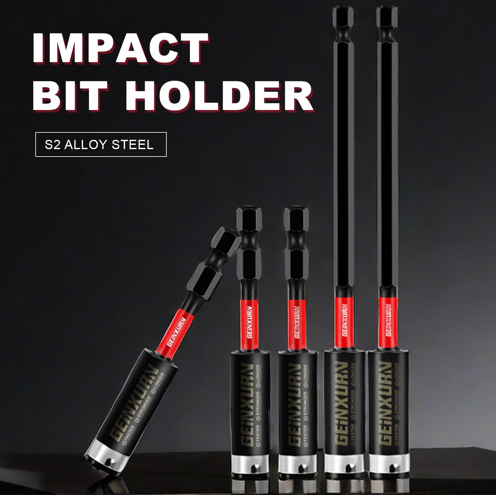 GEINXURN hex-shank-extension enables reach in tight spaces.