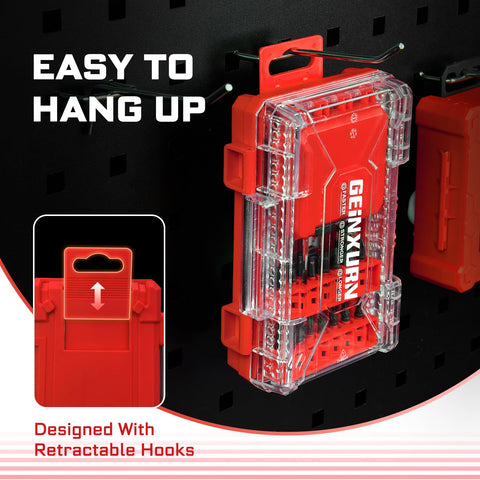 Geinxurn impact bit holder in red case for easy access