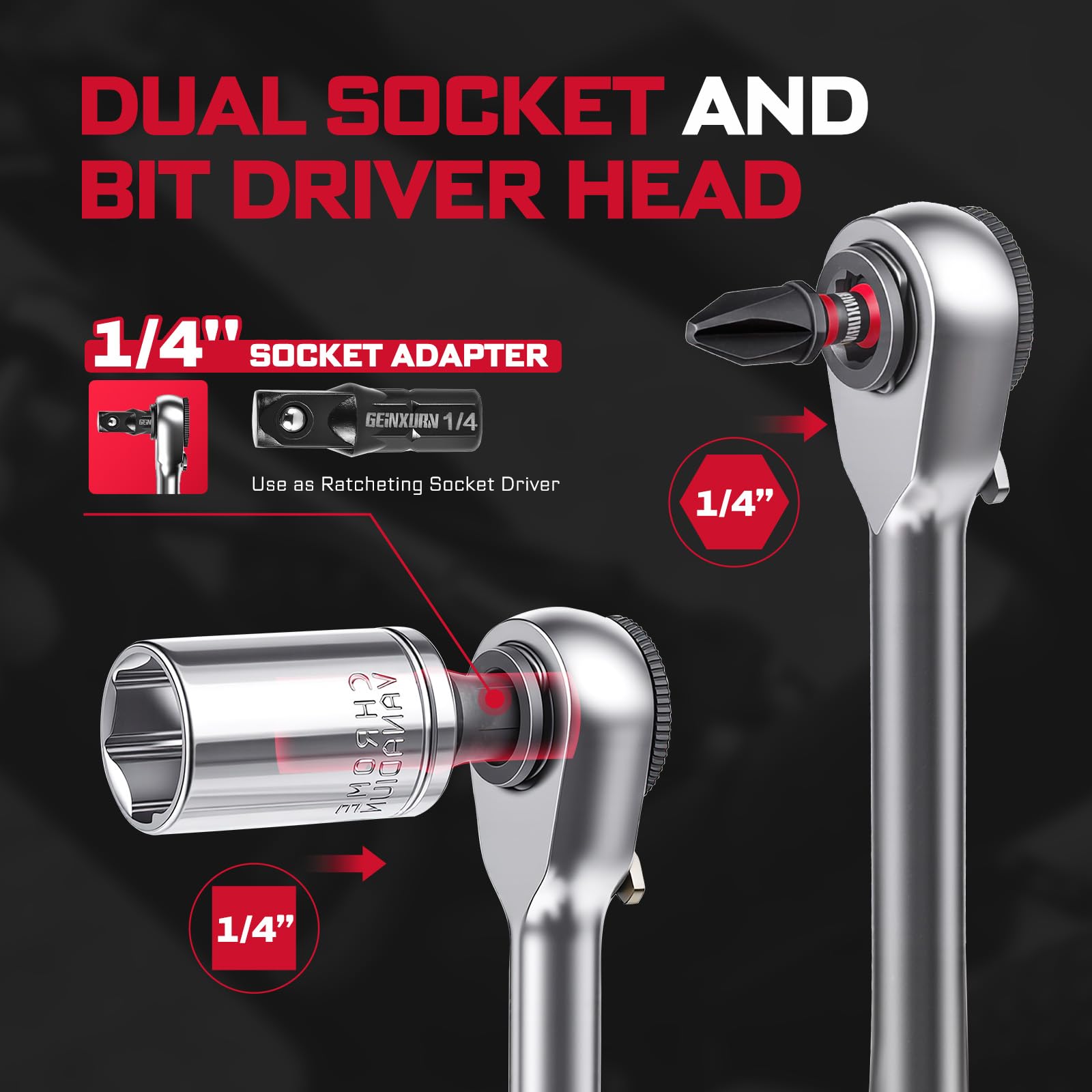 Geinxurn lightweight mini ratchet in hand for portable use