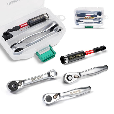 GEINXURN mini ratchet wrench one-four drive for fast tasks in tight spots
