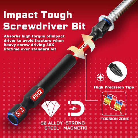 Geinxurn precision tip head ensures better fit and reduced cam-out.