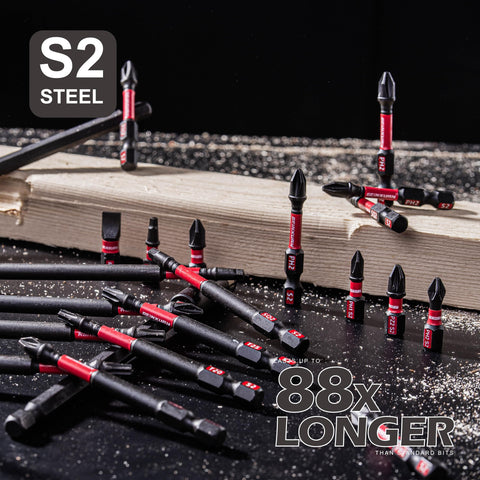 GEINXURN precision-tipped bits provide snug fit and reduced cam-out.