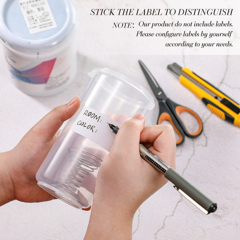 Geiserailie color check clear cups help label paints at a glance