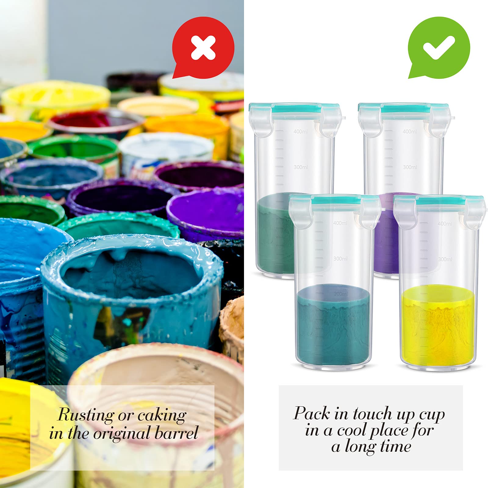 Geiserailie transparent paint cups let you check color before sealing