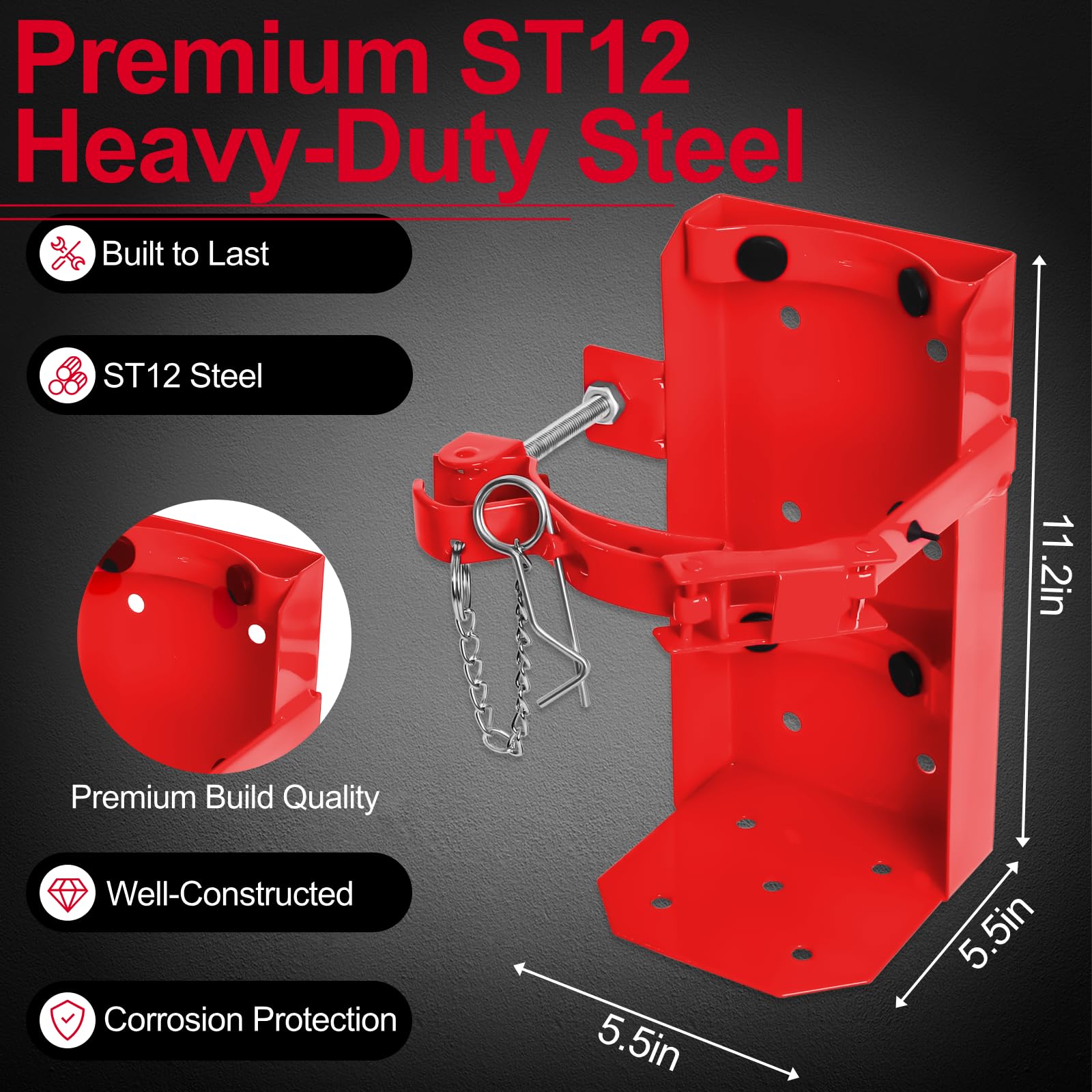 Gekufa adjustable-straps ensure snug fit for multiple extinguisher models.