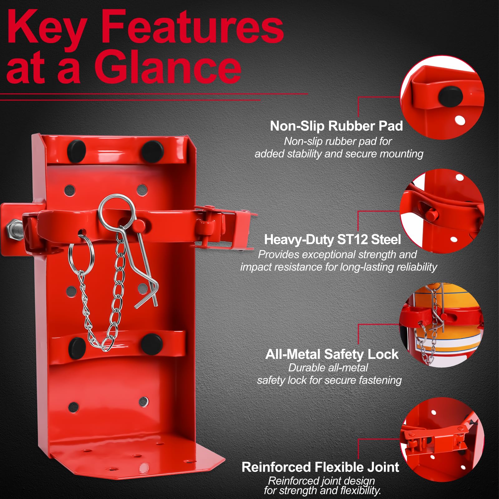 Gekufa rust-resistant powder-coated finish protects against corrosion.
