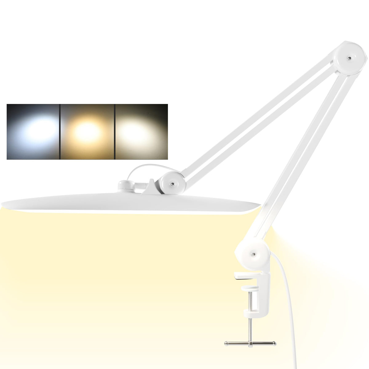 Gelpal 3000-lumen lamp head delivers bright precision for detailed desk tasks.