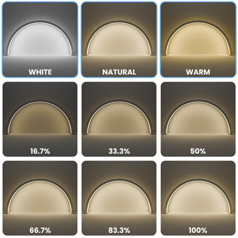 Adjustable color temperature on Gelpal lamp from warm to daylight