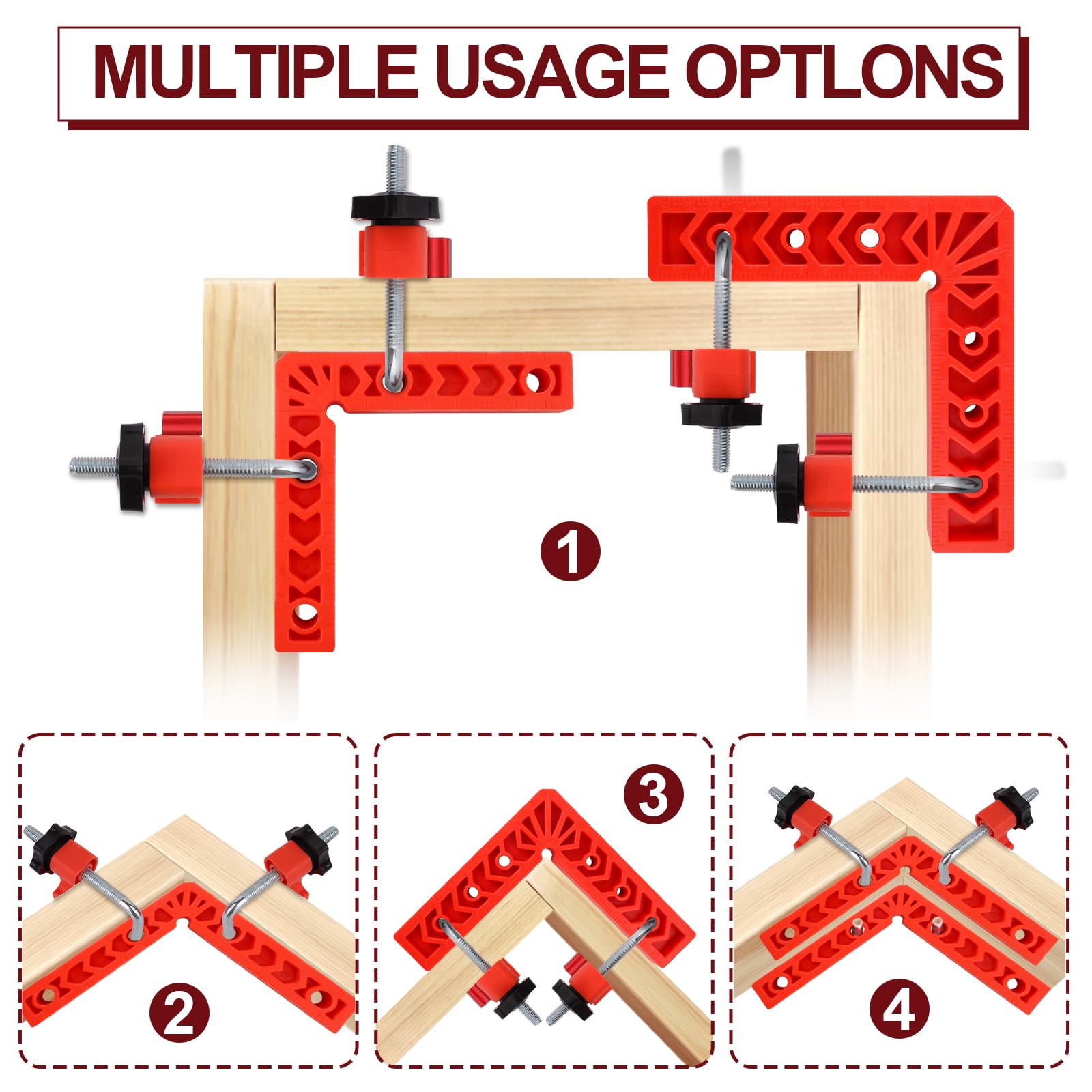 GemCity 90-degree clamp 4-inch angle square supports cabinet alignment.