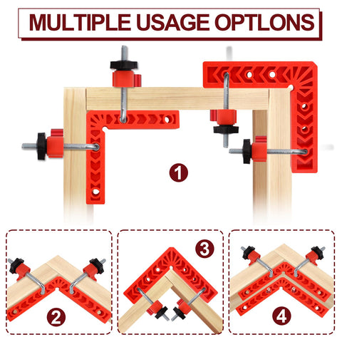 GemCity 90-degree clamp 4-inch angle square supports cabinet alignment.