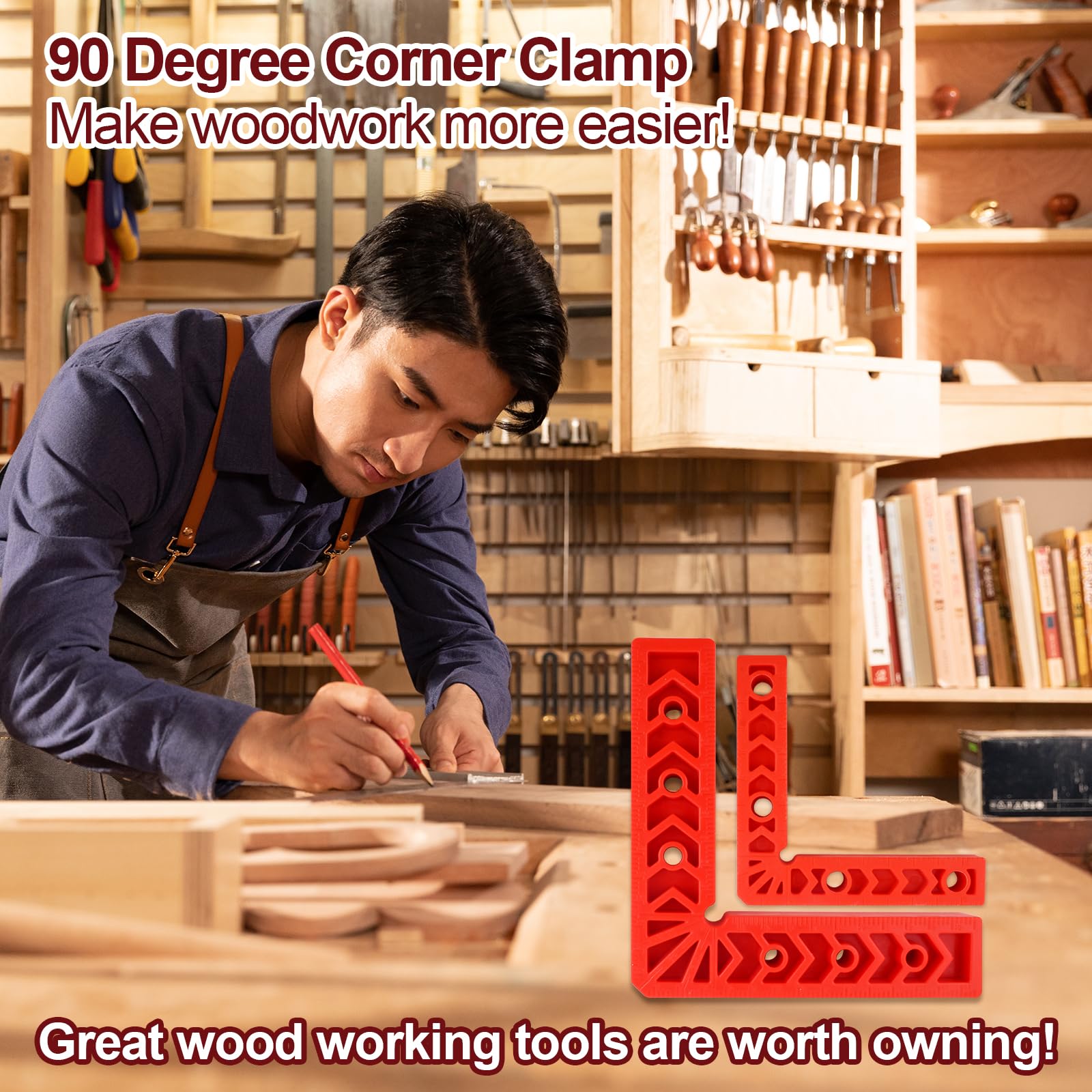 GemCity right-angle square with clamps for reliable corner joints in woodworking.