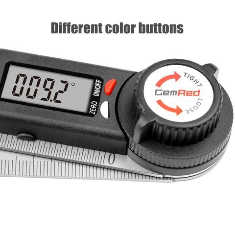 GemRed 82305 digital angle finder with color-coded buttons for quick measurements
