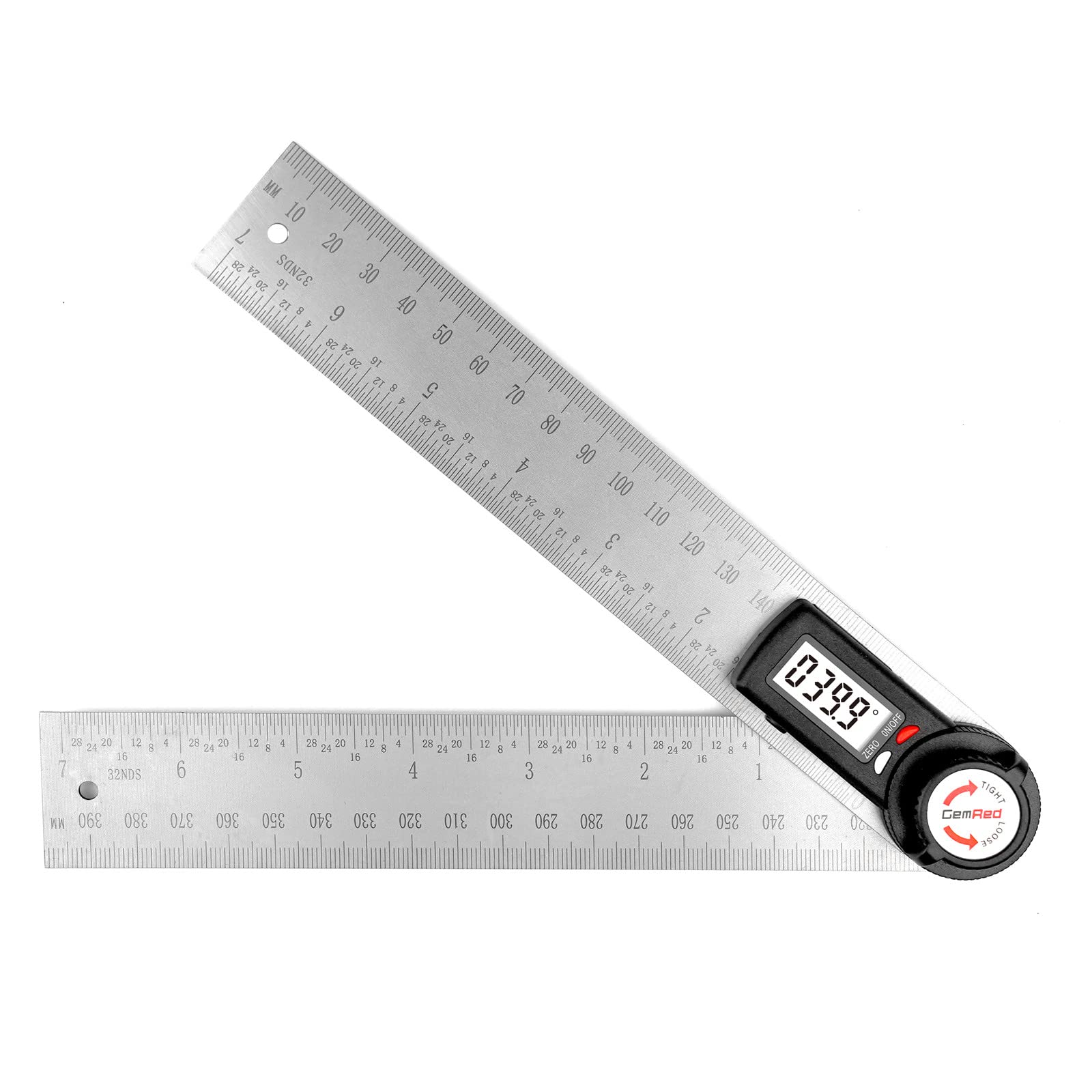 GemRed 82305 digital angle finder display showing precise angle reading for woodworking