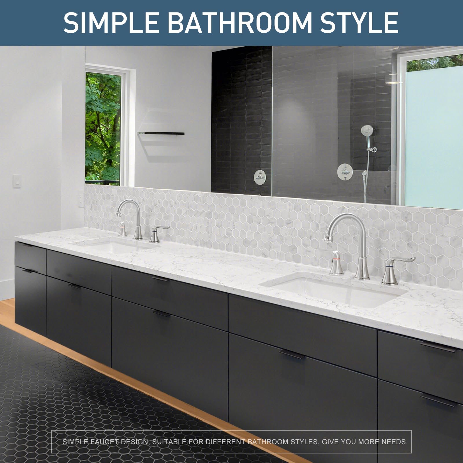 GENBONS ergonomic handles and red-blue logo help identify hot and cold water.
