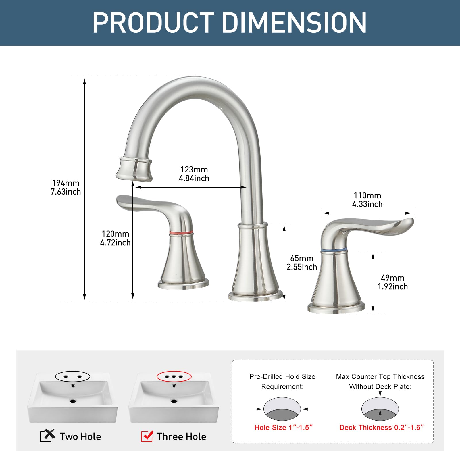 GENBONS pop-up drain assembly provides convenient maintenance and clean look.