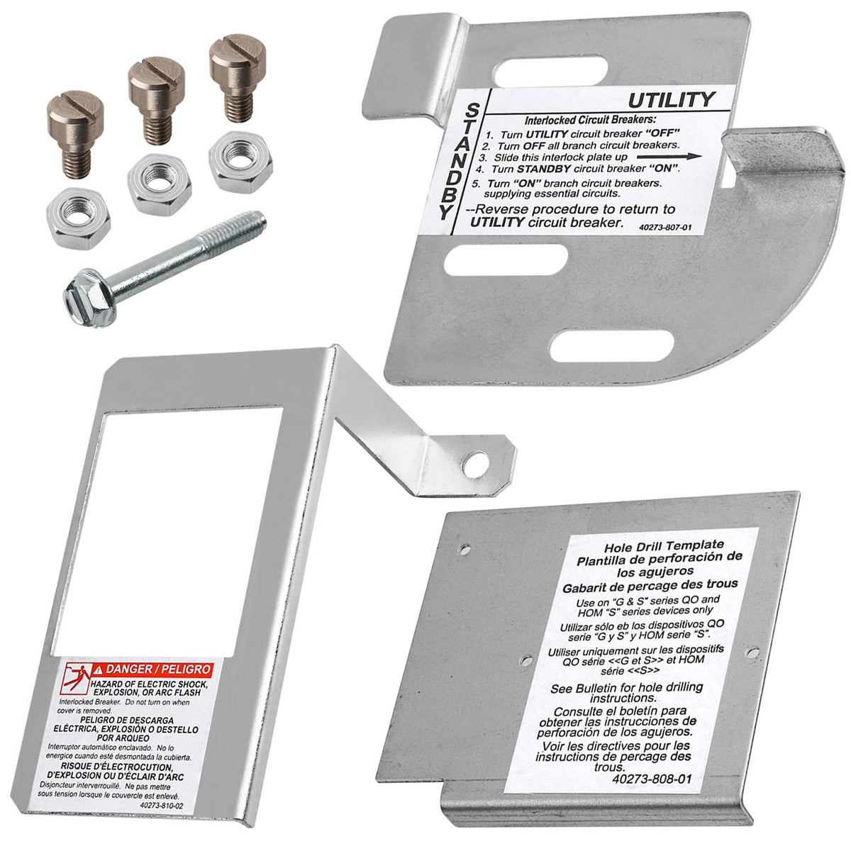 GenCap generator interlock kit bracket front view for easy installation and safety.