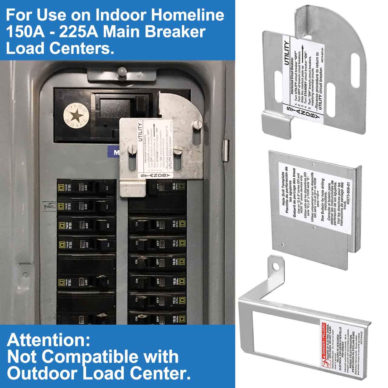 GenCap interlock kit package contents including brackets, screws, and templates.