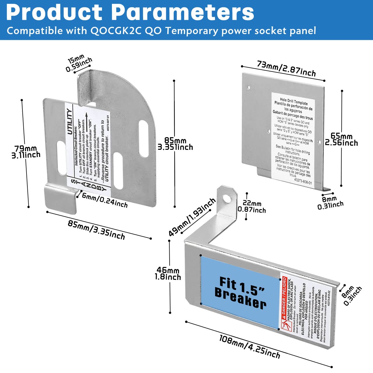GenCap 10-32 screws for reliable mounting in QO panels