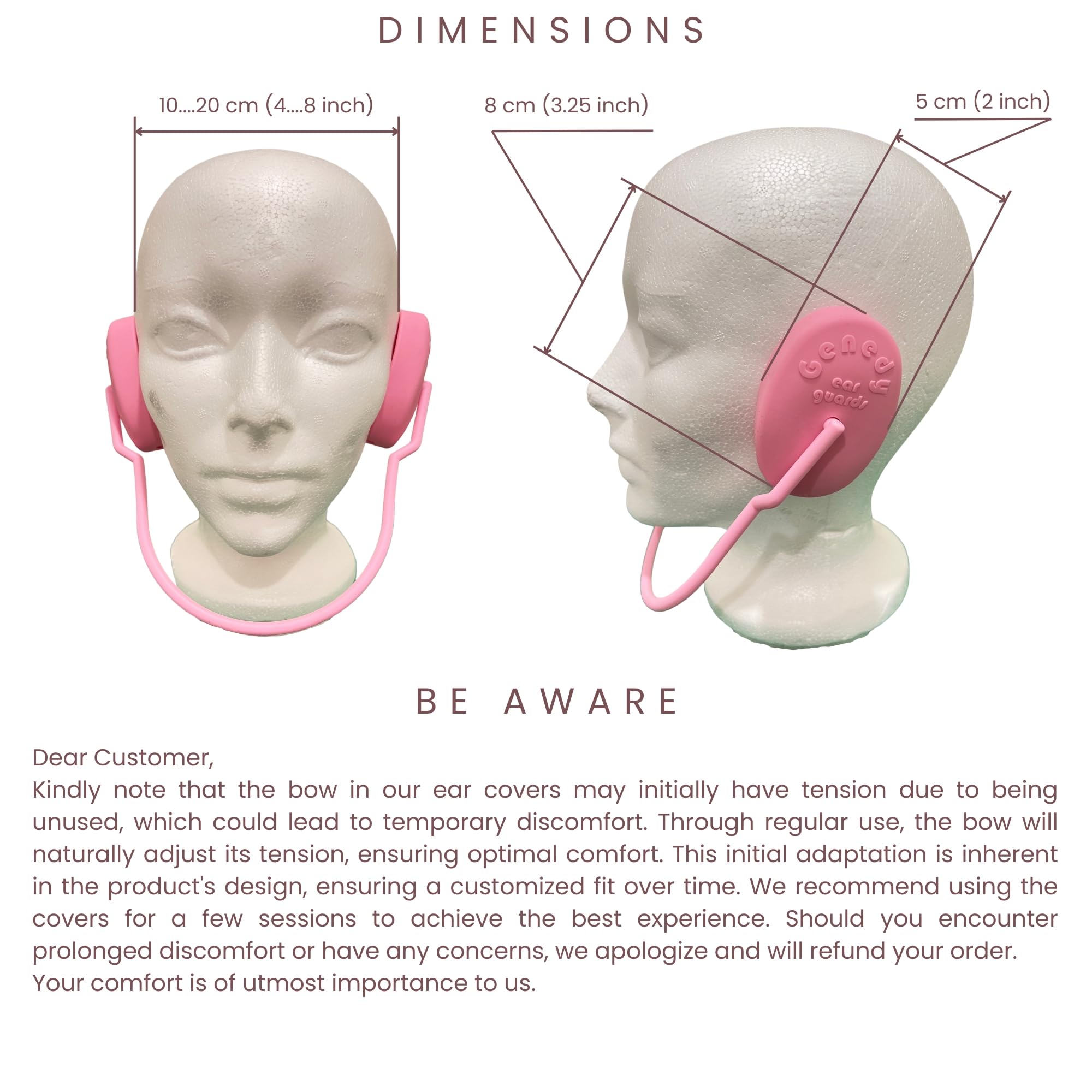 Genedy ear covers come with a satisfaction guarantee