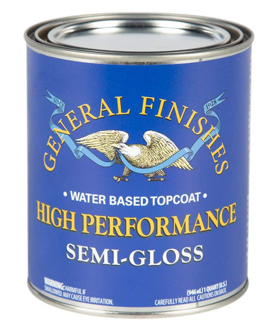 General Finishes High Performance Topcoat bottle showing durable interior finish