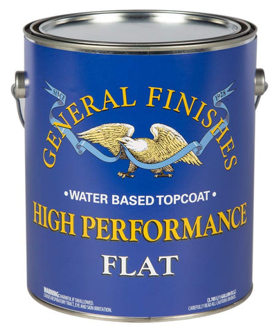 General Finishes High Performance topcoat flat bottle pour for smooth coating.